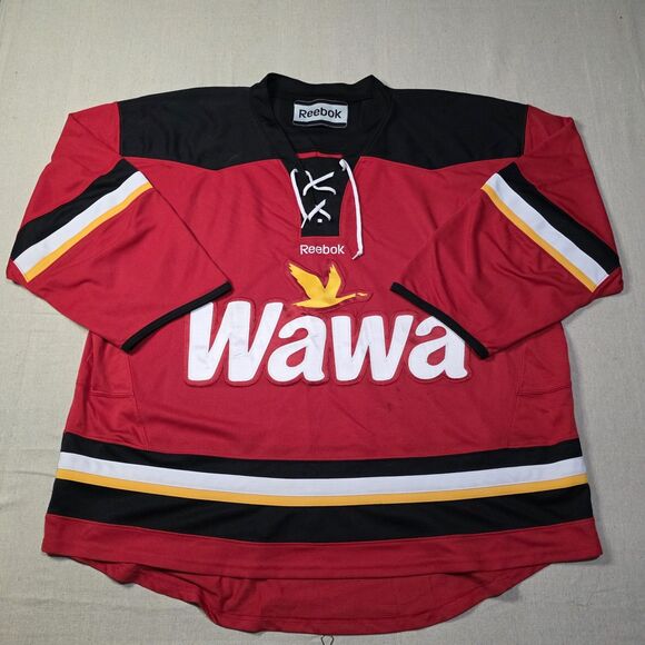 Reebok Wawa Gas Station Hockey Style Jersey Red Amd Black No Size Tag - Picture 1 of 9